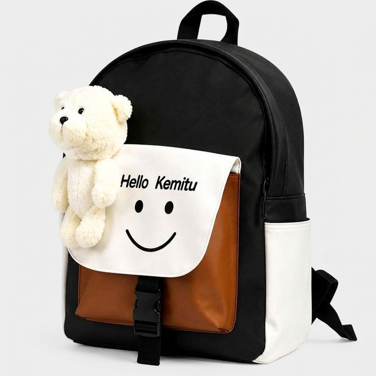 کوله پشتی مدرسه Hello Kemitu عروسک دار